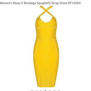 Yellow Womens bandage dress